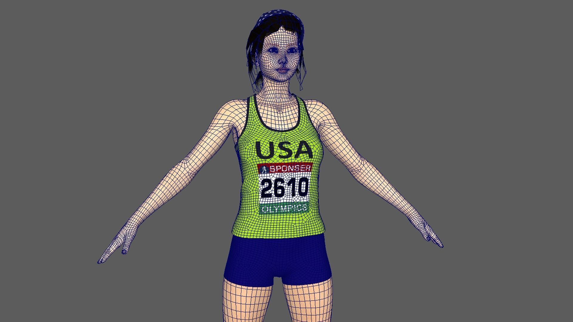 Athlete Runner 3D model_7
