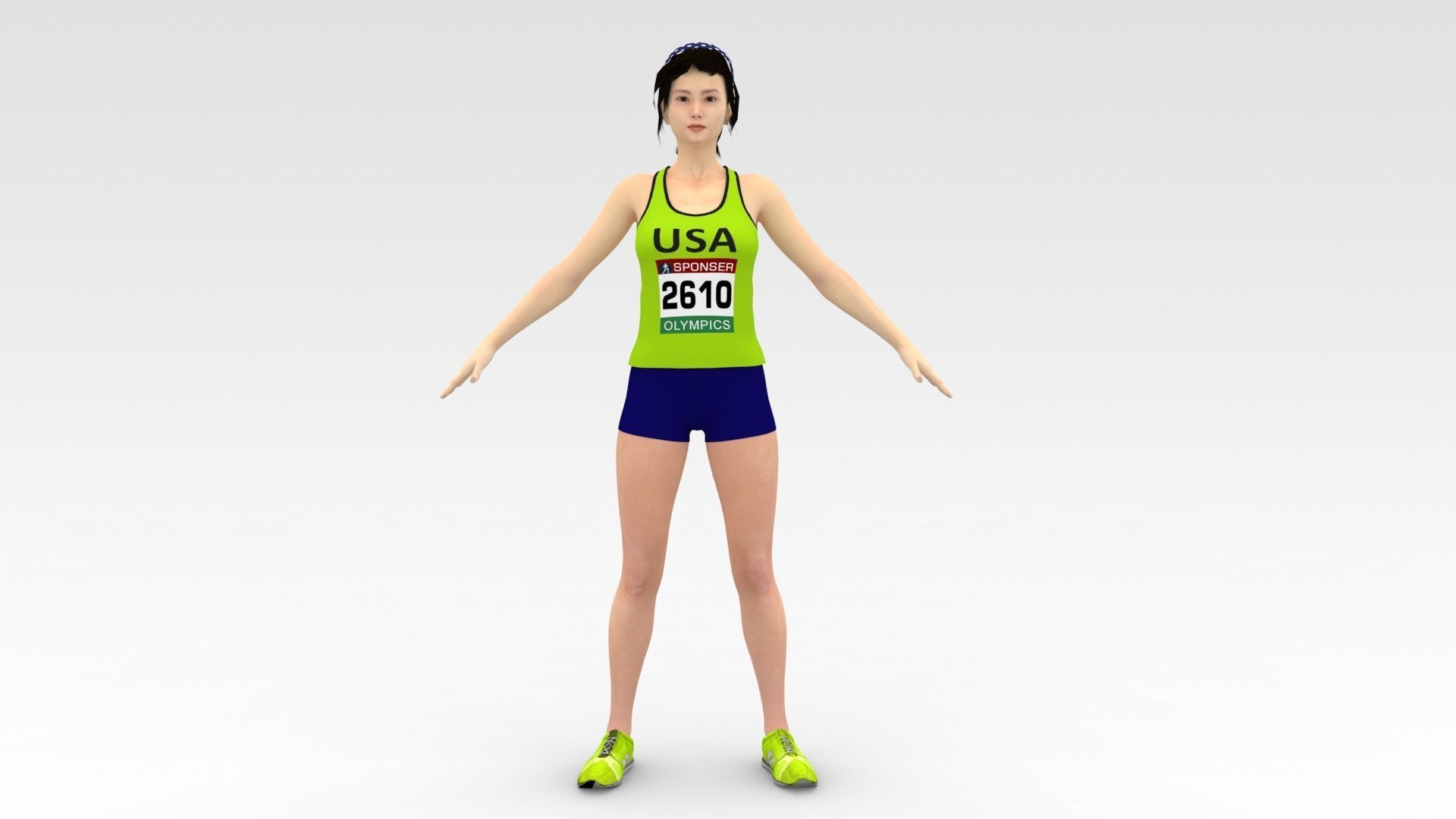 Athlete Runner 3D model_6