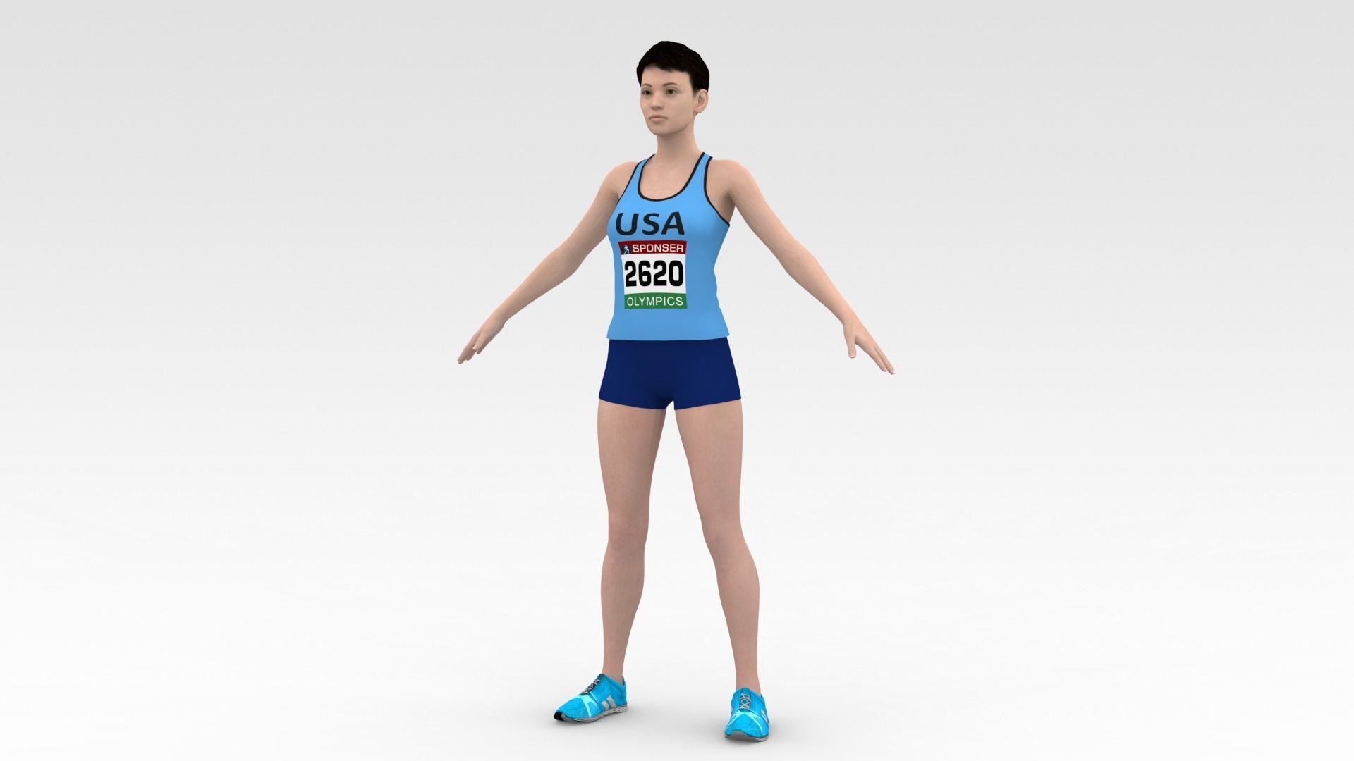 Athlete Runner  3D model_2