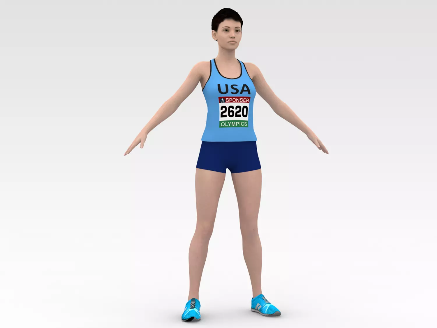 Athlete Runner  3D model_0