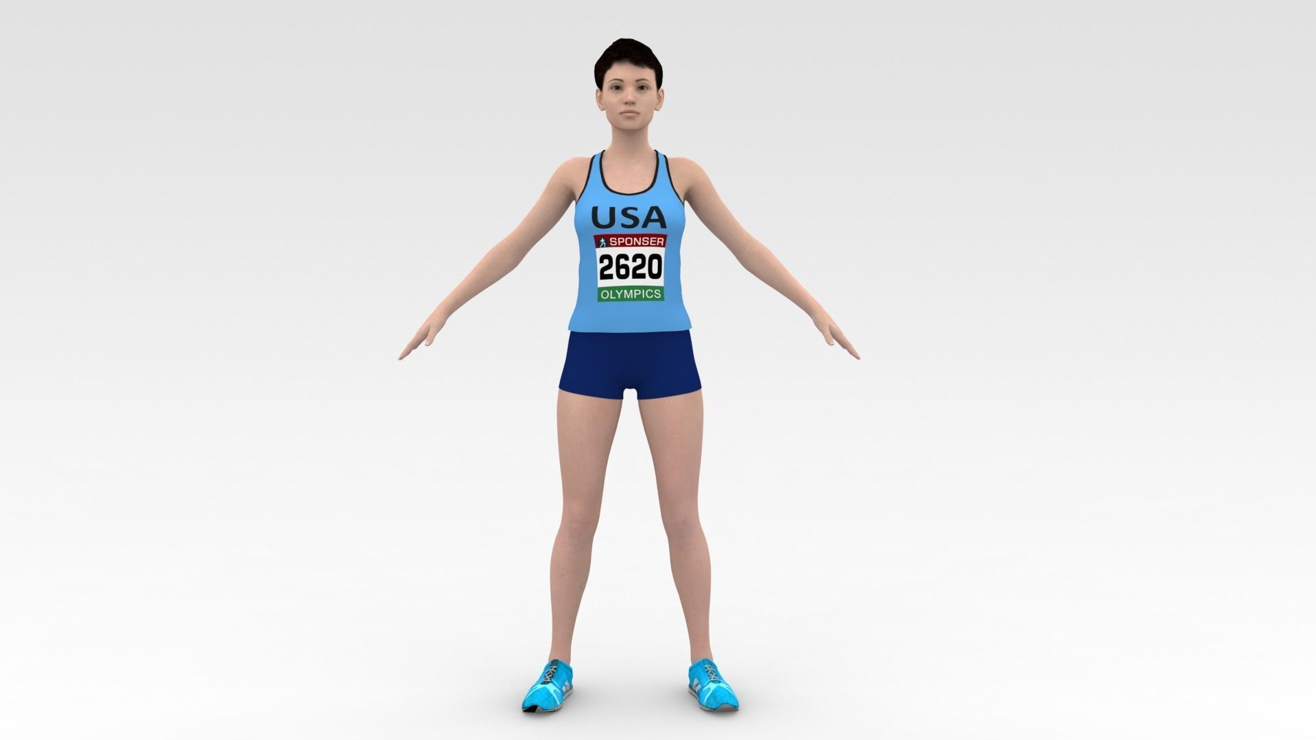 Athlete Runner  3D model_6
