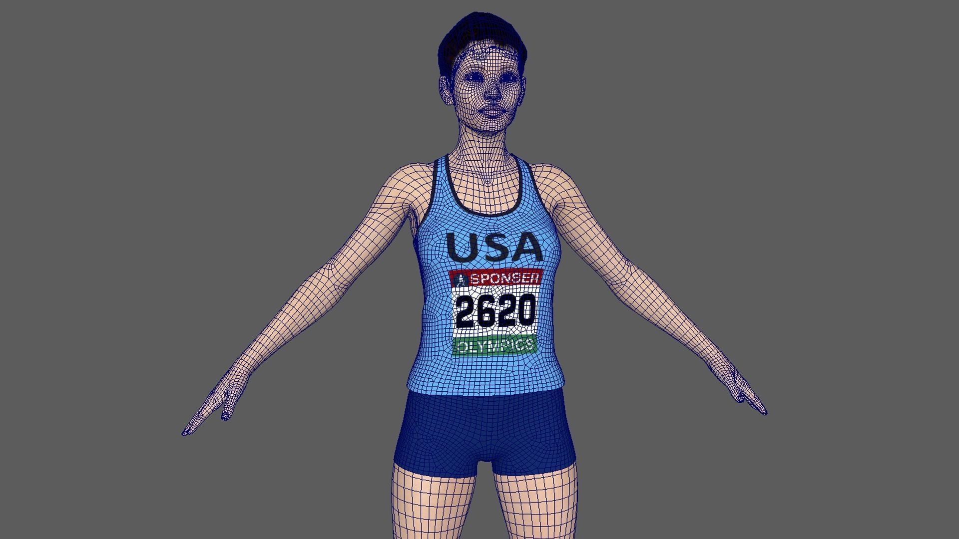 Athlete Runner  3D model_7