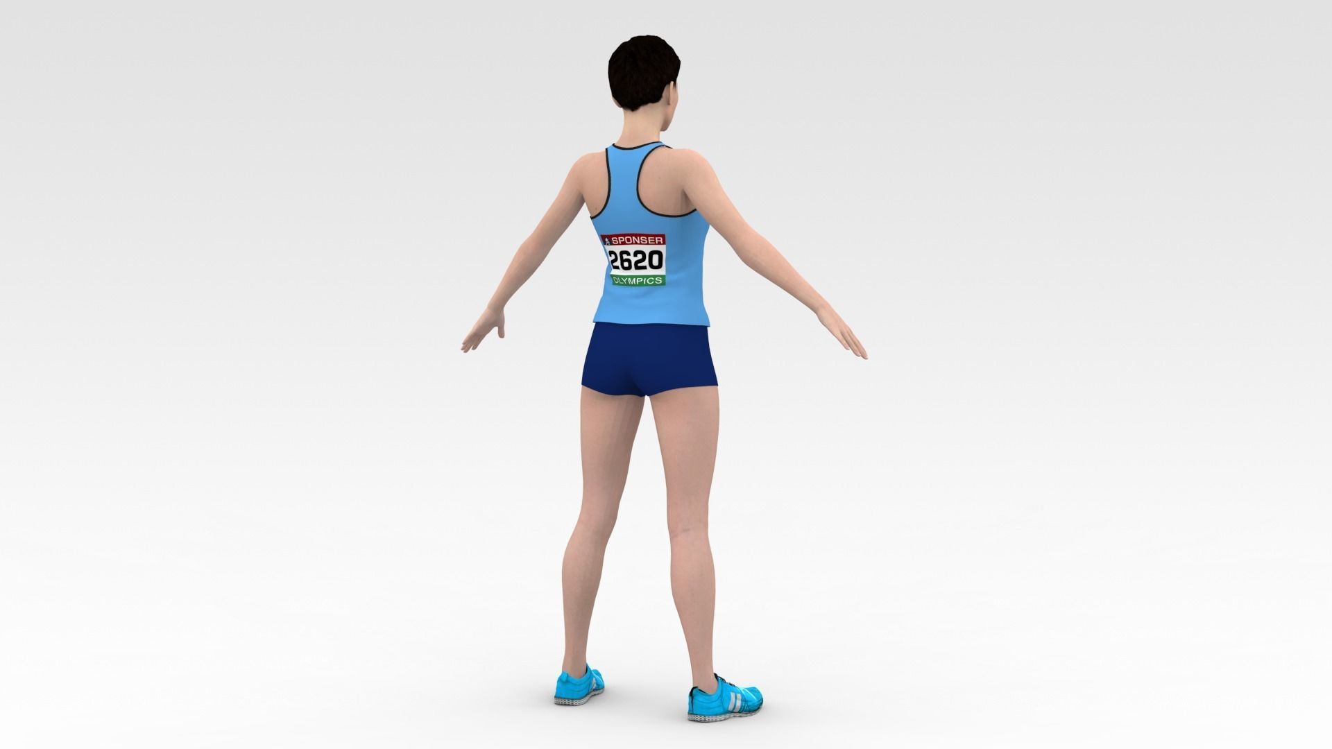 Athlete Runner  3D model_4