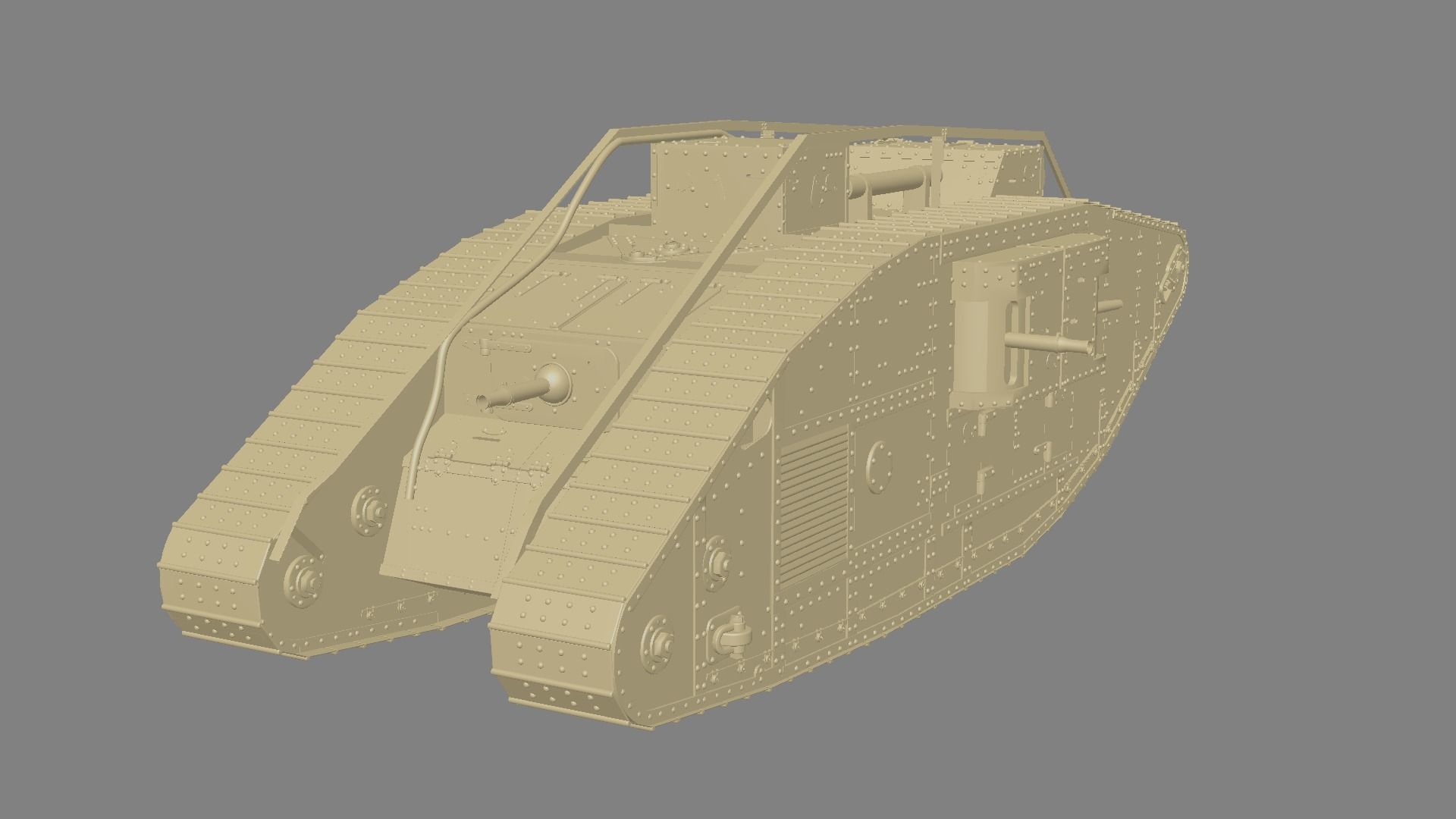Mark IV  British tank of the First World War 3D model_2