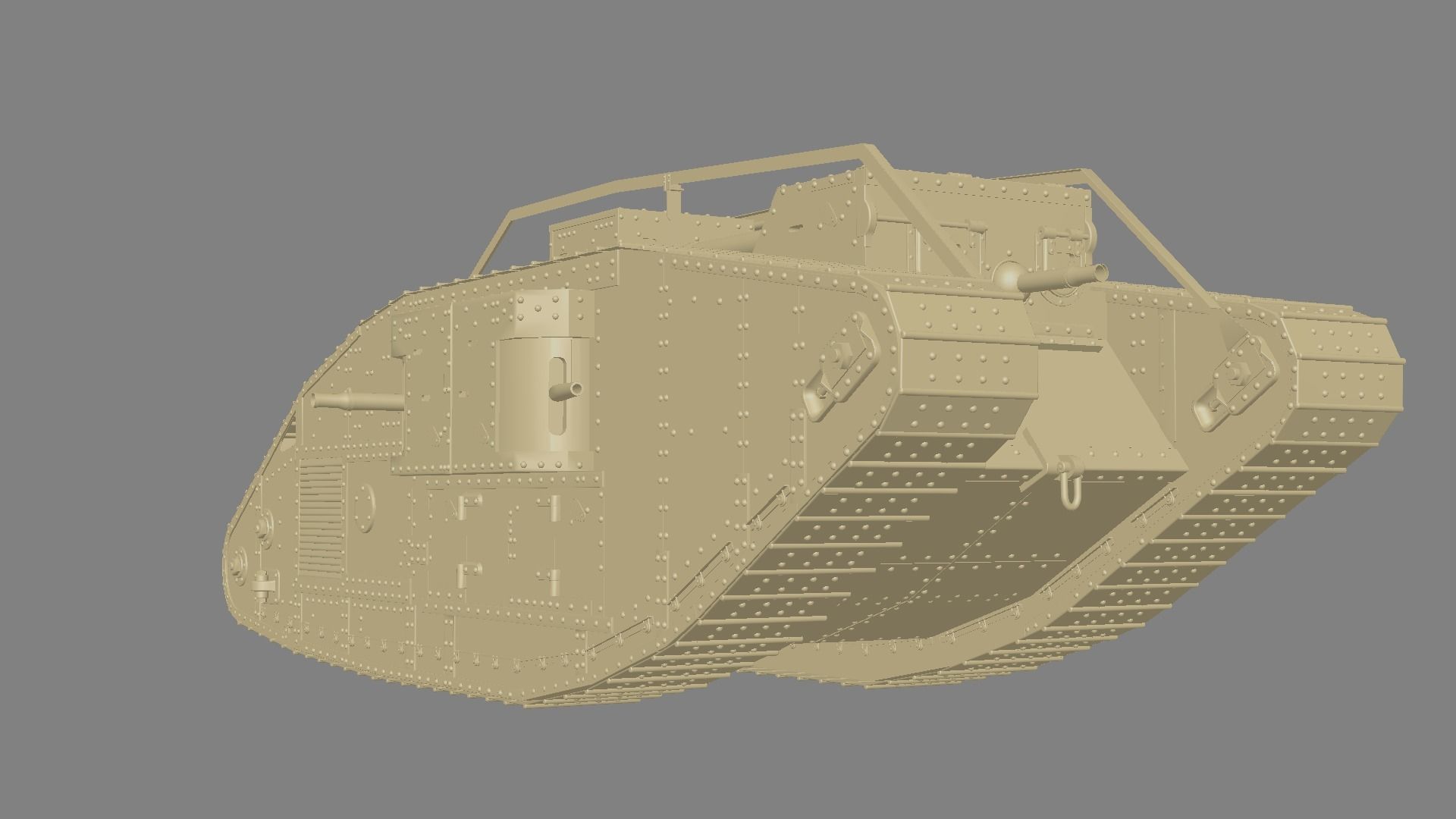 Mark IV  British tank of the First World War 3D model_1