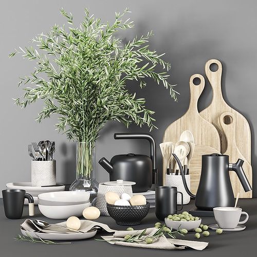 Decorative set for the kitchen 3D model