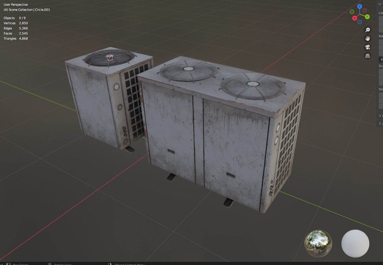 Pbr Air conditioner outdoor unit- Weathered Low-poly 3D model_8