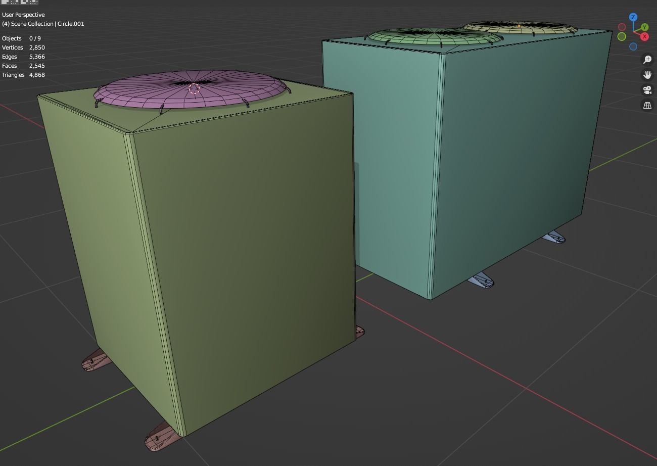 Pbr Air conditioner outdoor unit- Weathered Low-poly 3D model_10