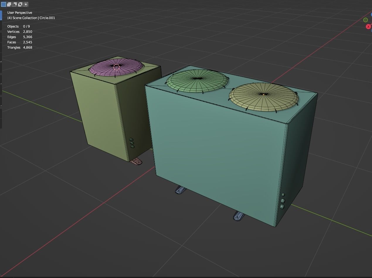 Pbr Air conditioner outdoor unit- Weathered Low-poly 3D model_9