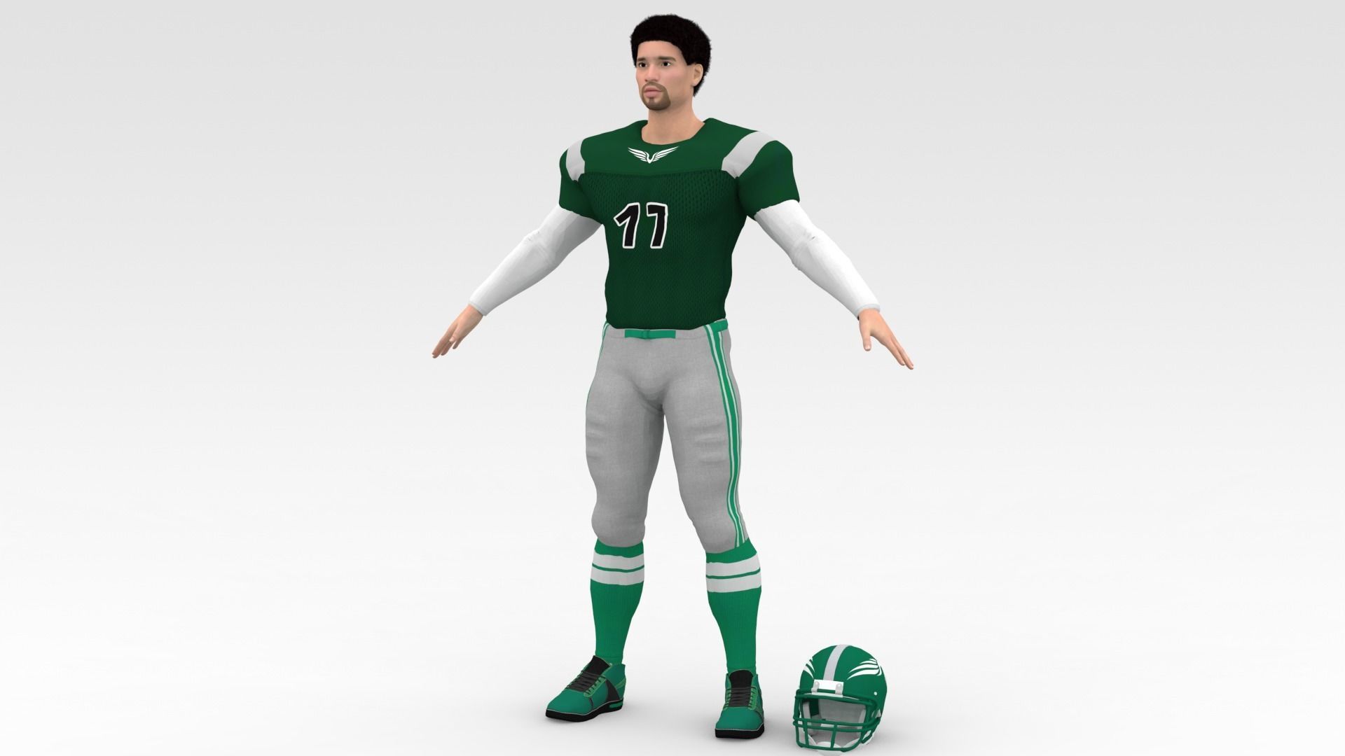 American Football Player V4 3D model_2