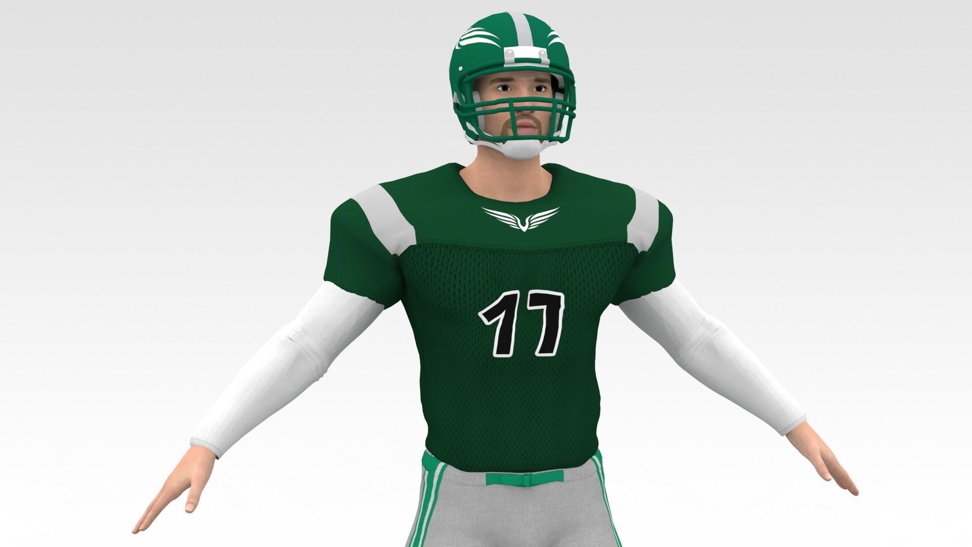 American Football Player V4 3D model_1