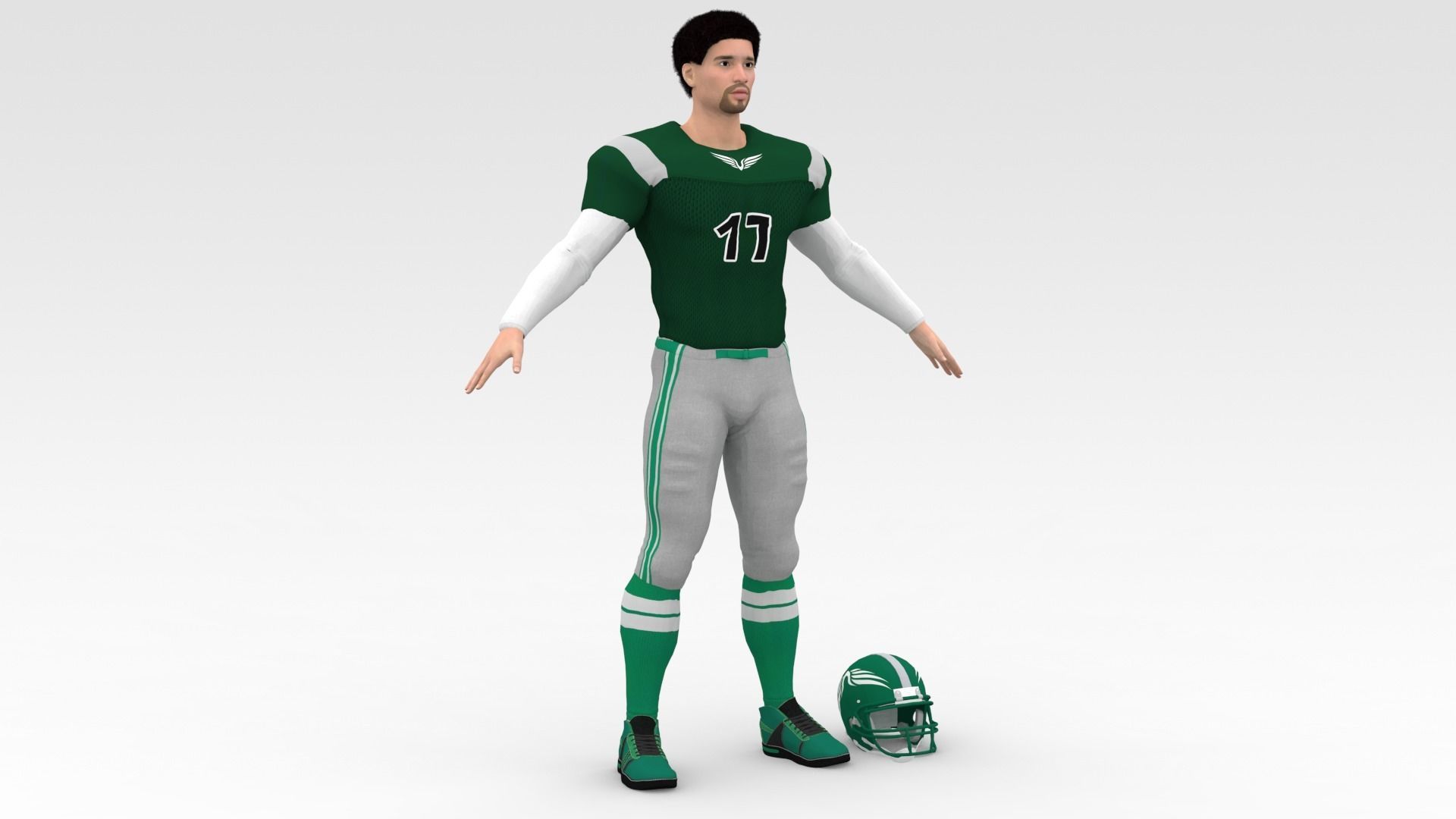 American Football Player V4 3D model_5