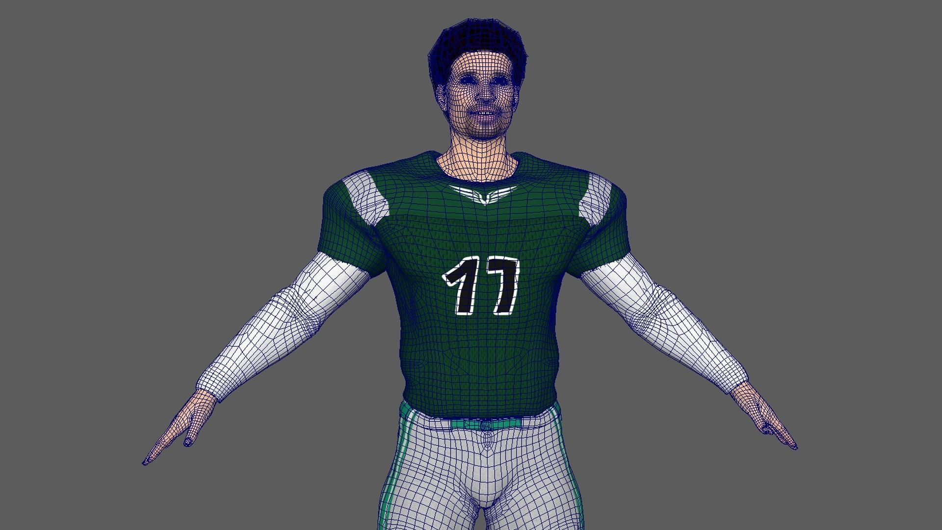 American Football Player V4 3D model_9