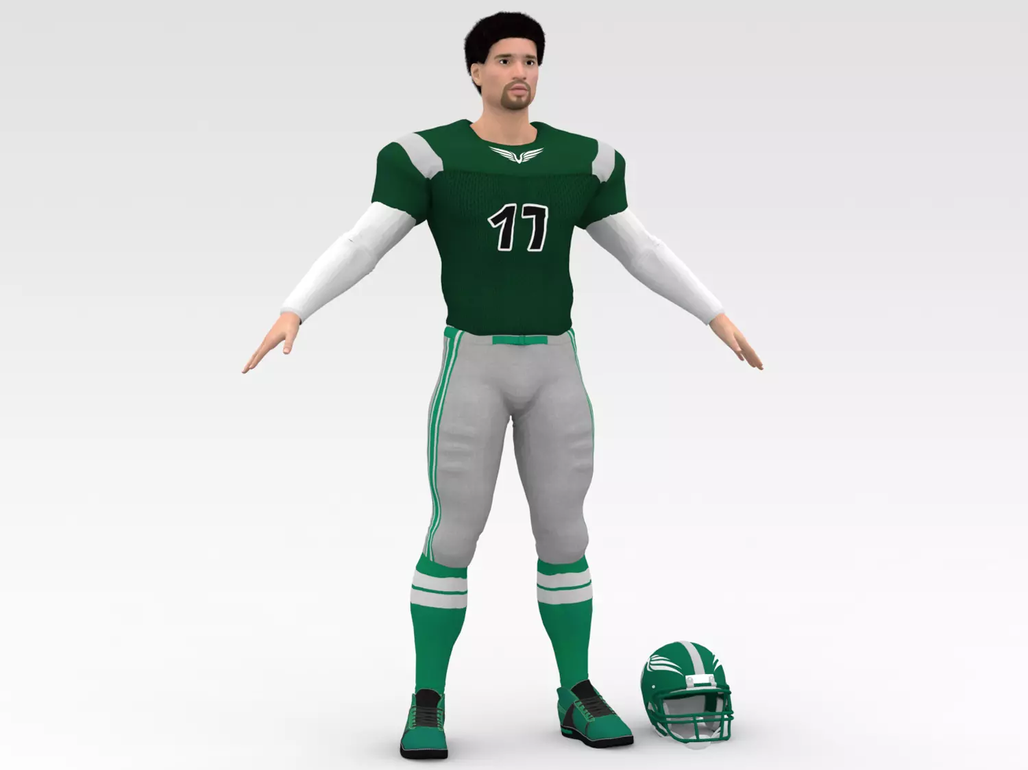 American Football Player V4 3D model_0
