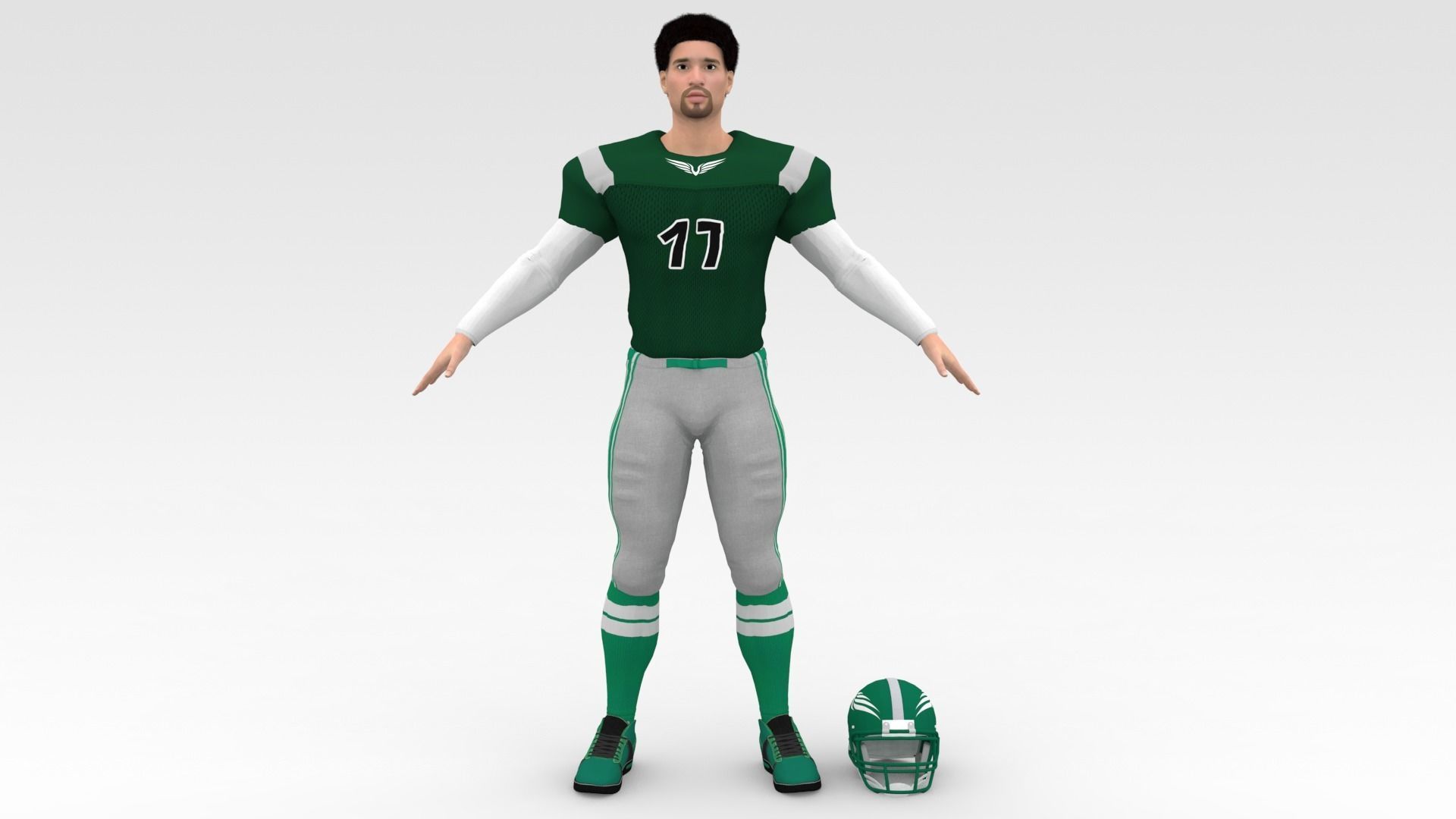 American Football Player V4 3D model_6