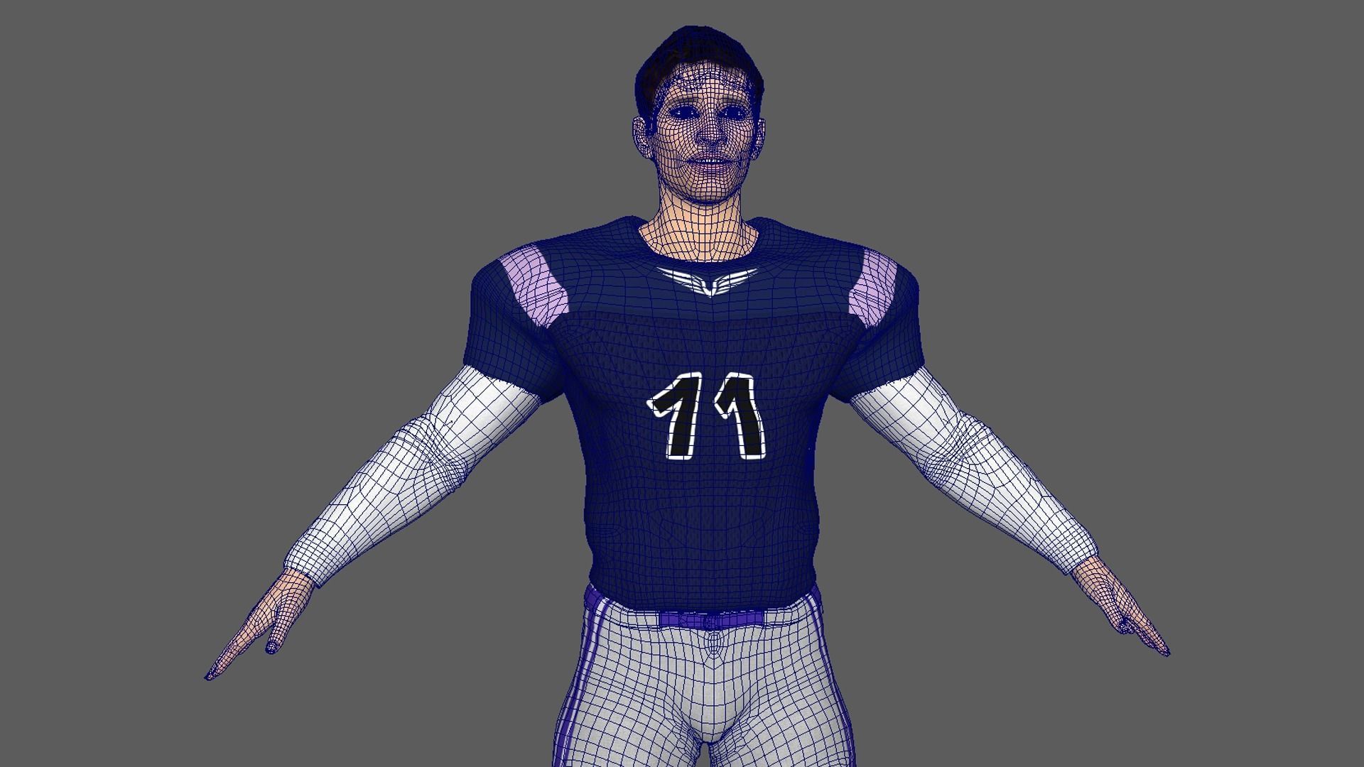 American Football Player V5 3D model_9