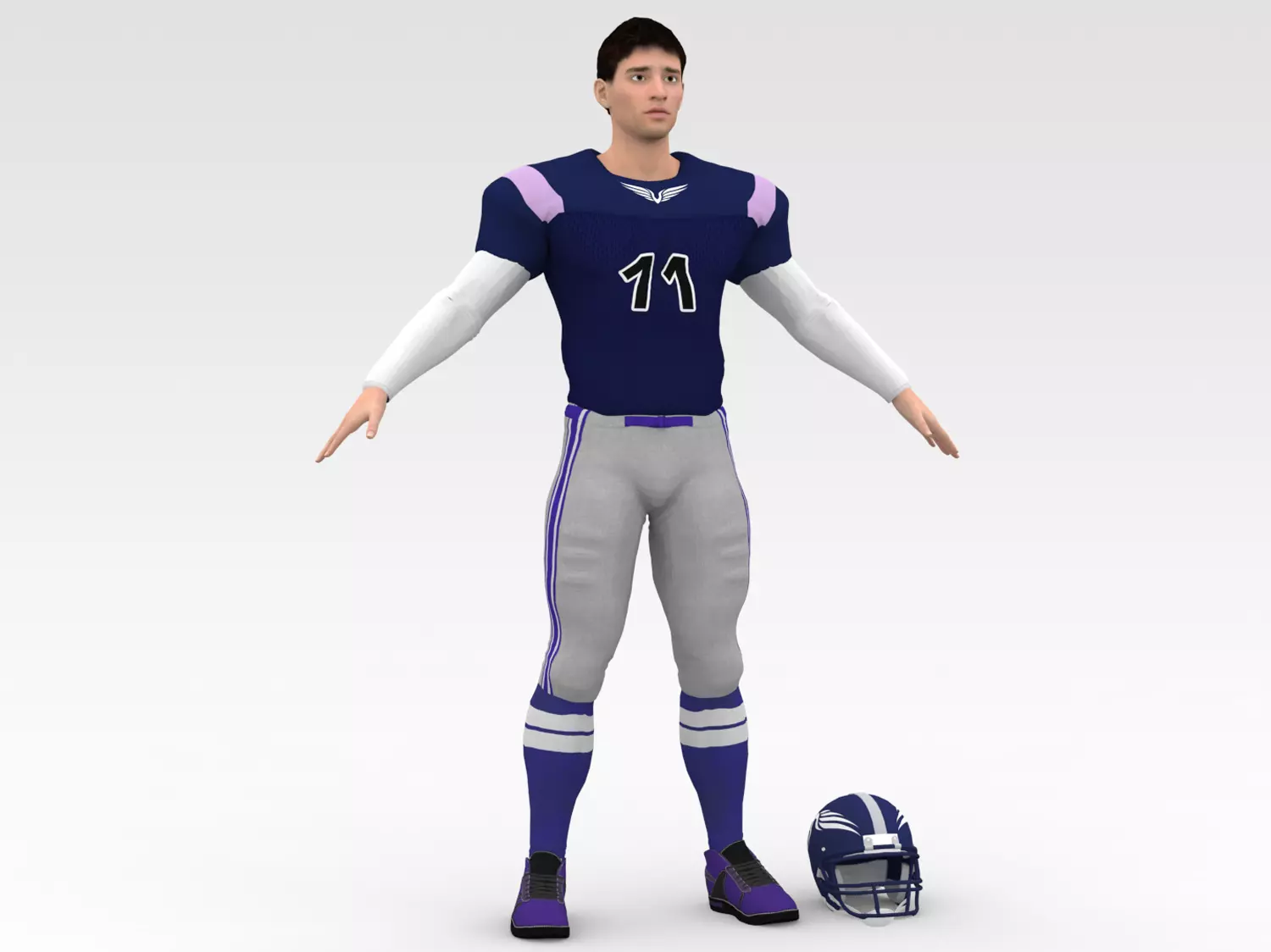 American Football Player V5 3D model_0