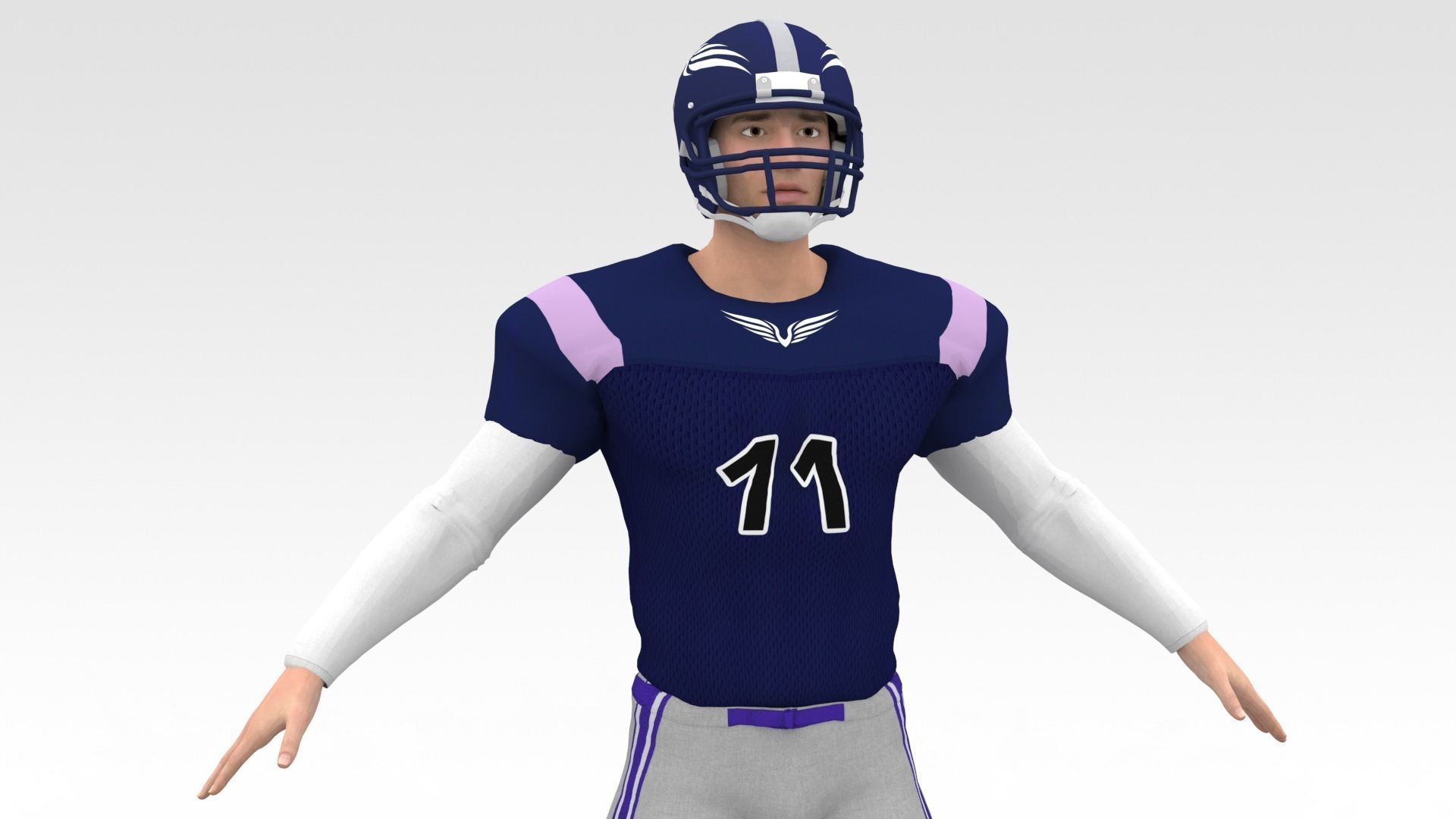 American Football Player V5 3D model_1