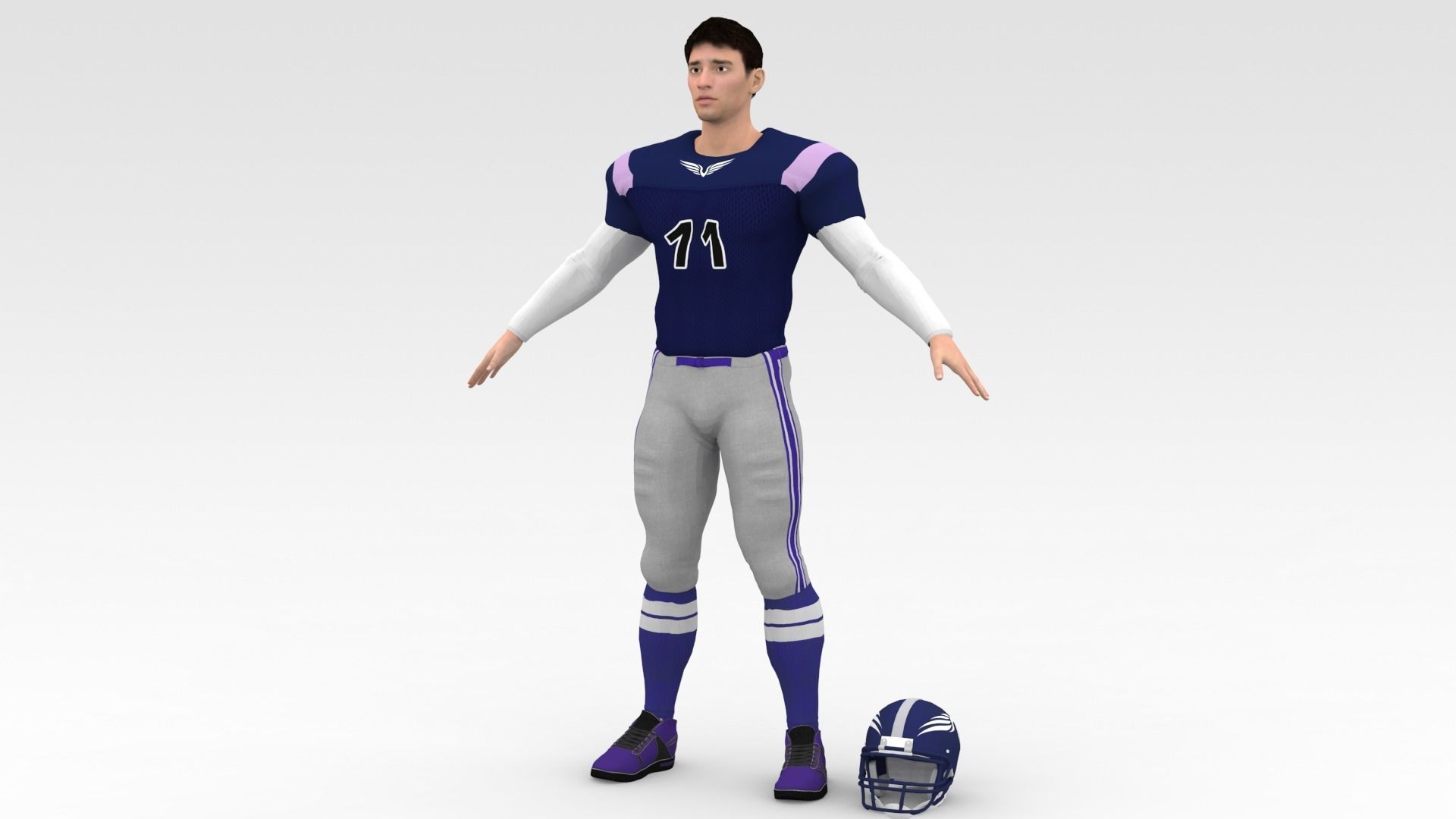 American Football Player V5 3D model_2