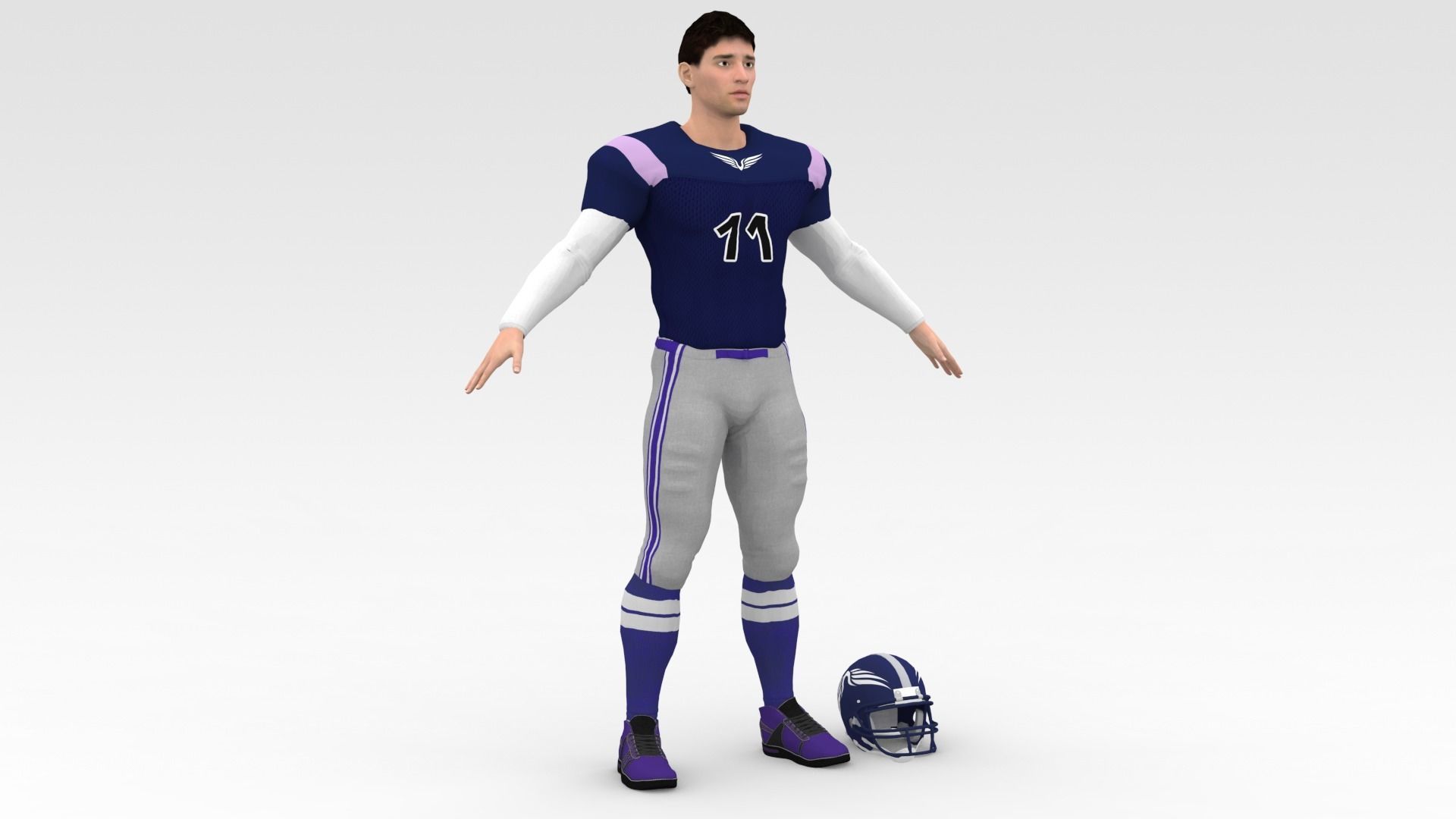American Football Player V5 3D model_5
