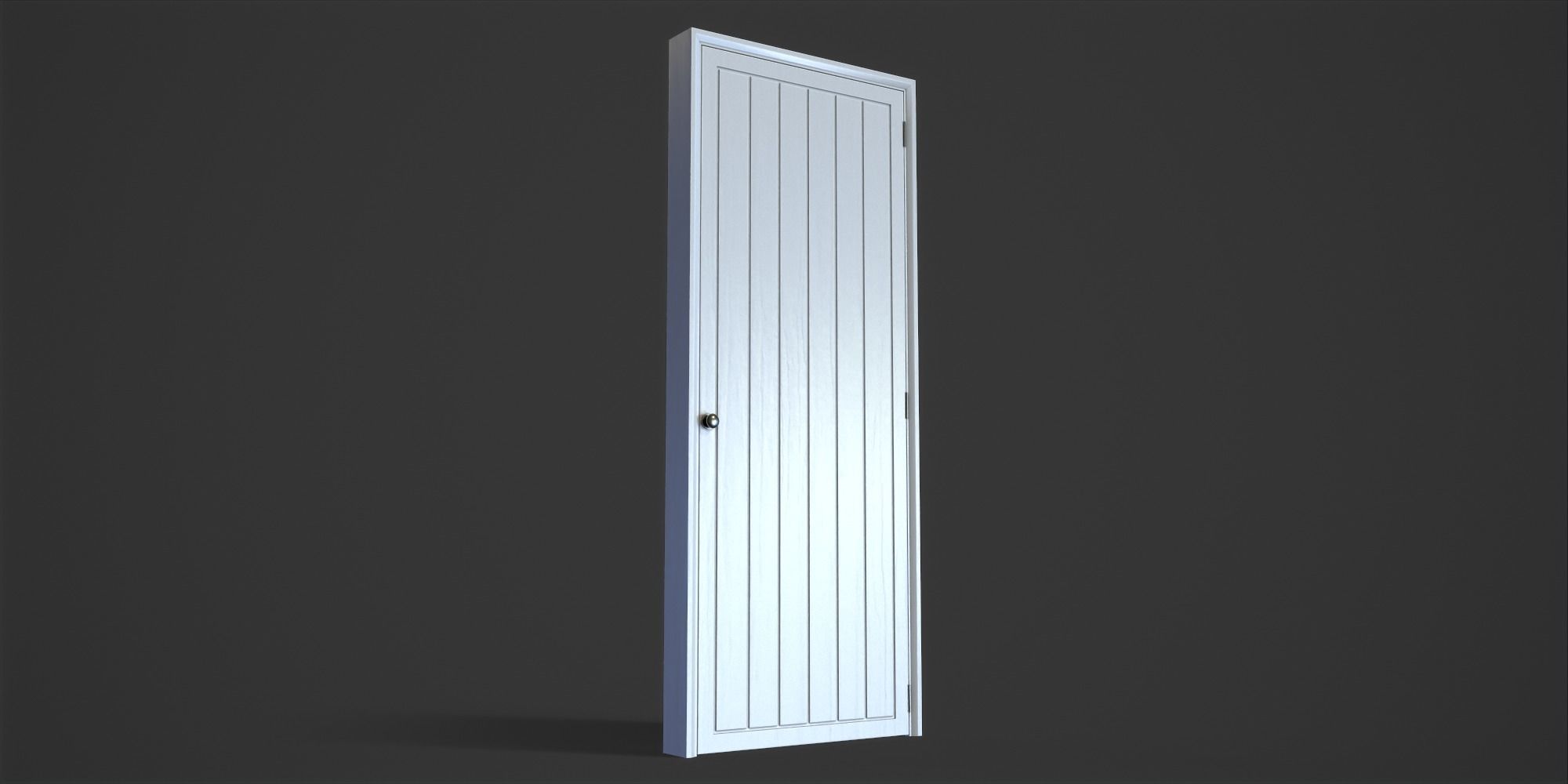 Doorway wooden door Low-poly 3D model_8