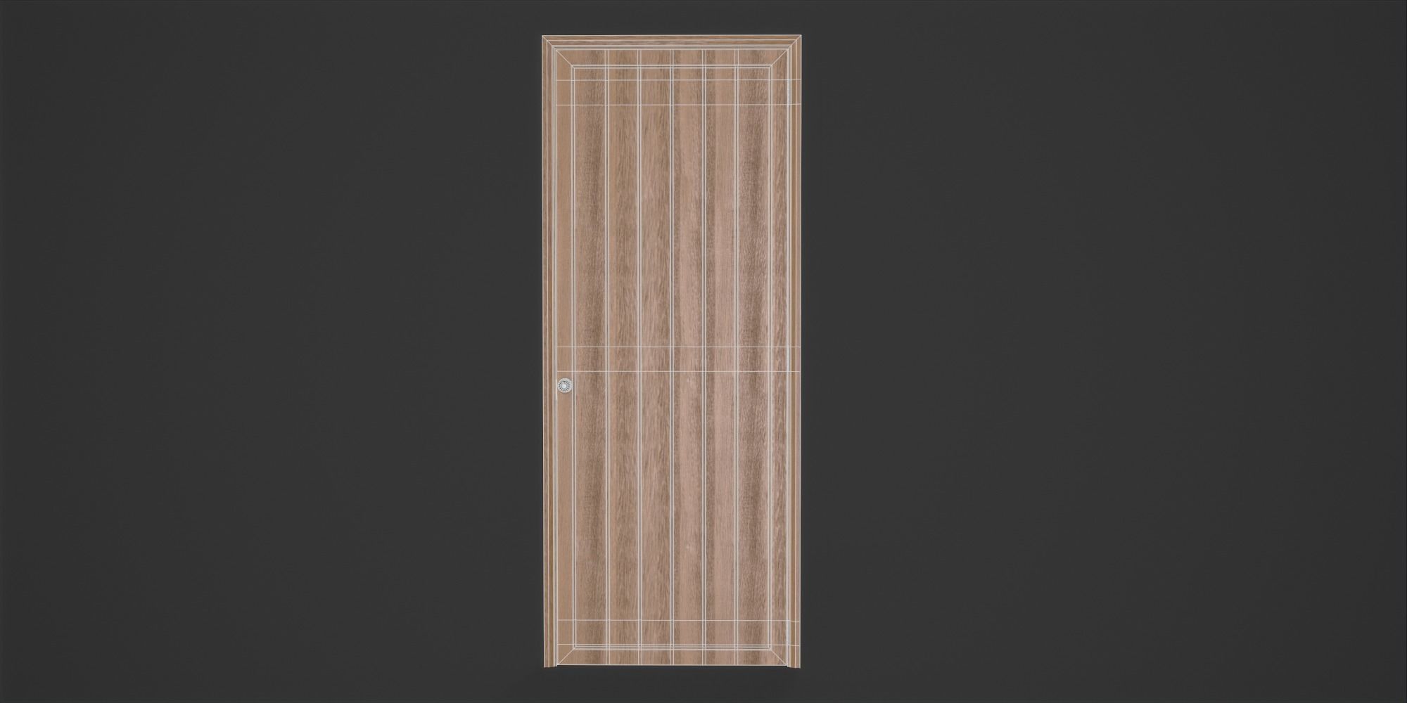 Doorway wooden door Low-poly 3D model_11