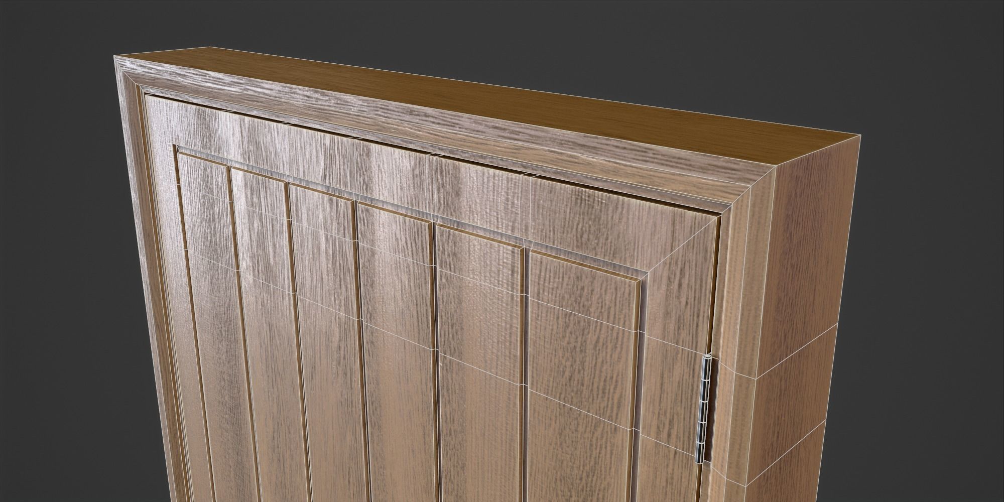 Doorway wooden door Low-poly 3D model_12