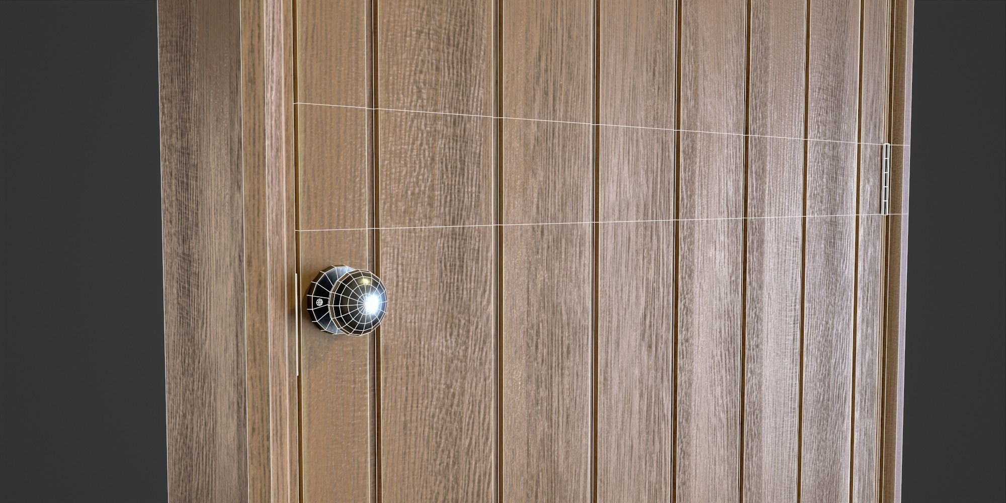 Doorway wooden door Low-poly 3D model_13