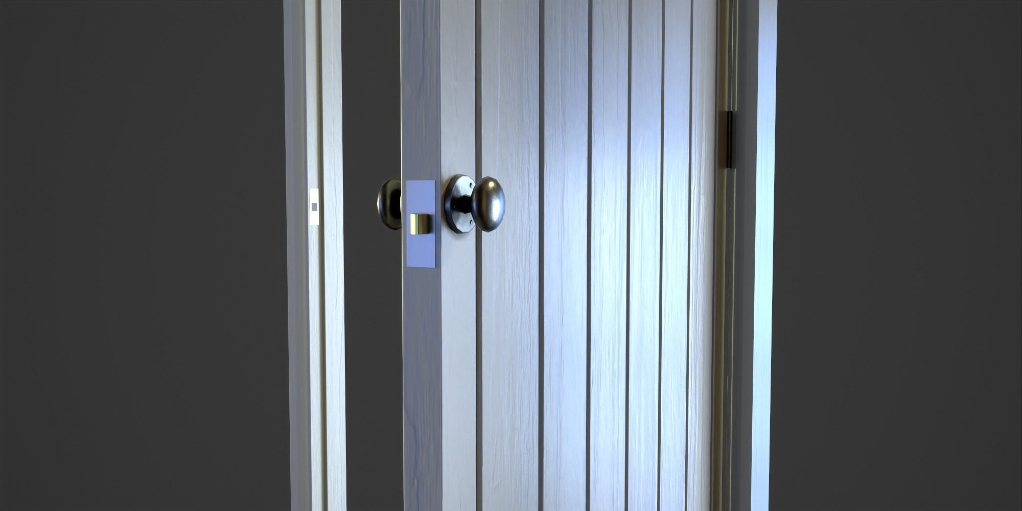 Doorway wooden door Low-poly 3D model_7