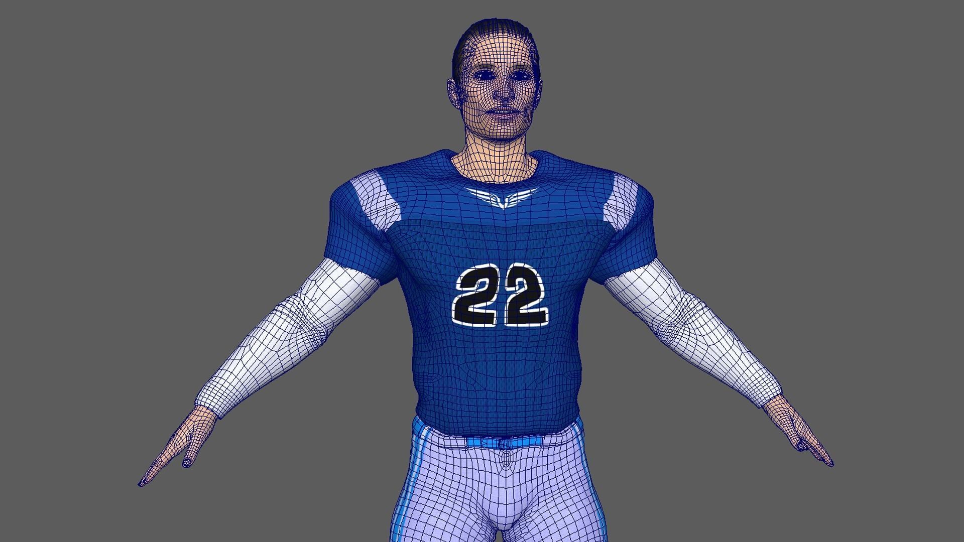 American Football Player V6 3D model_9