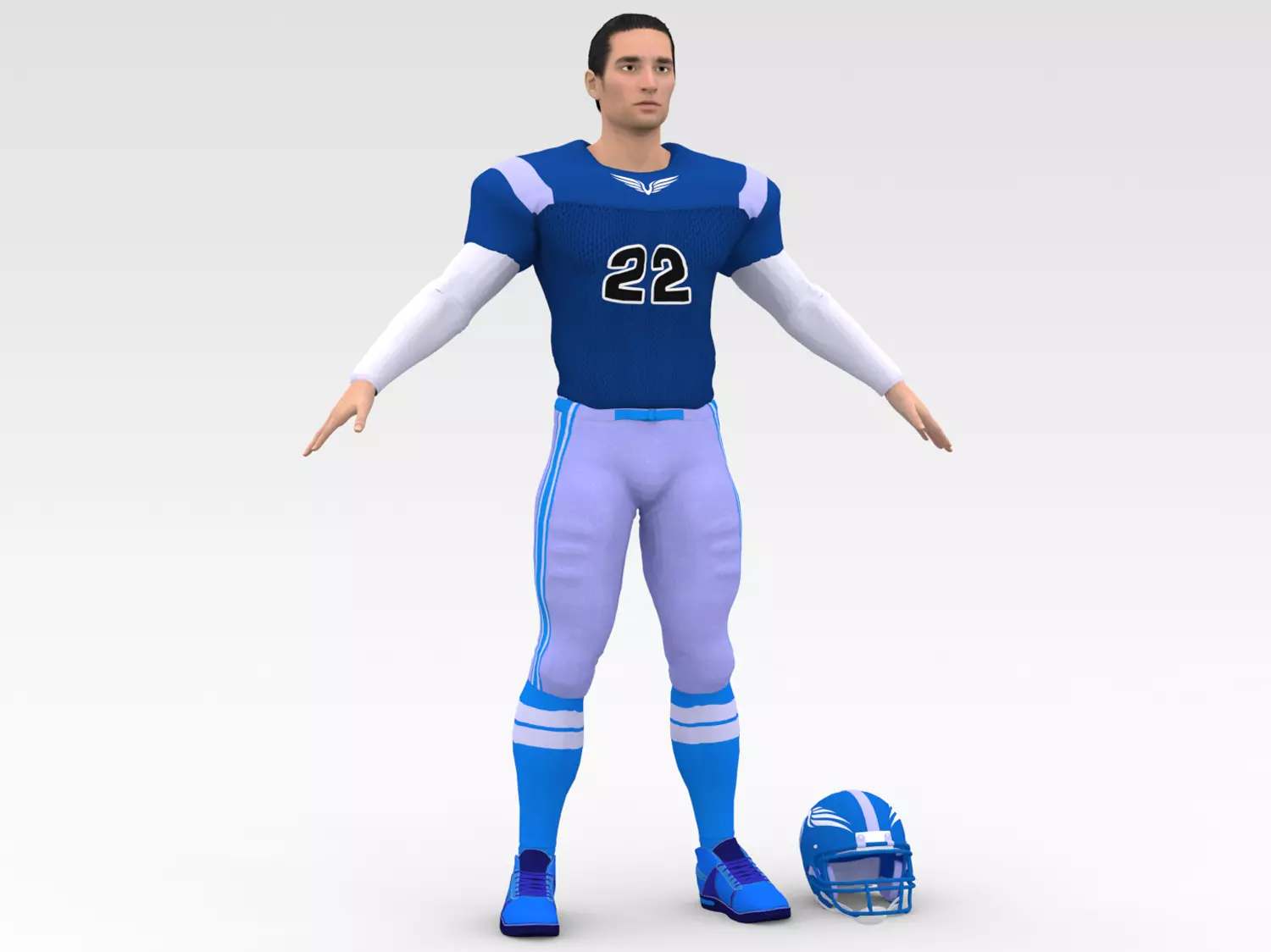American Football Player V6 3D model_0