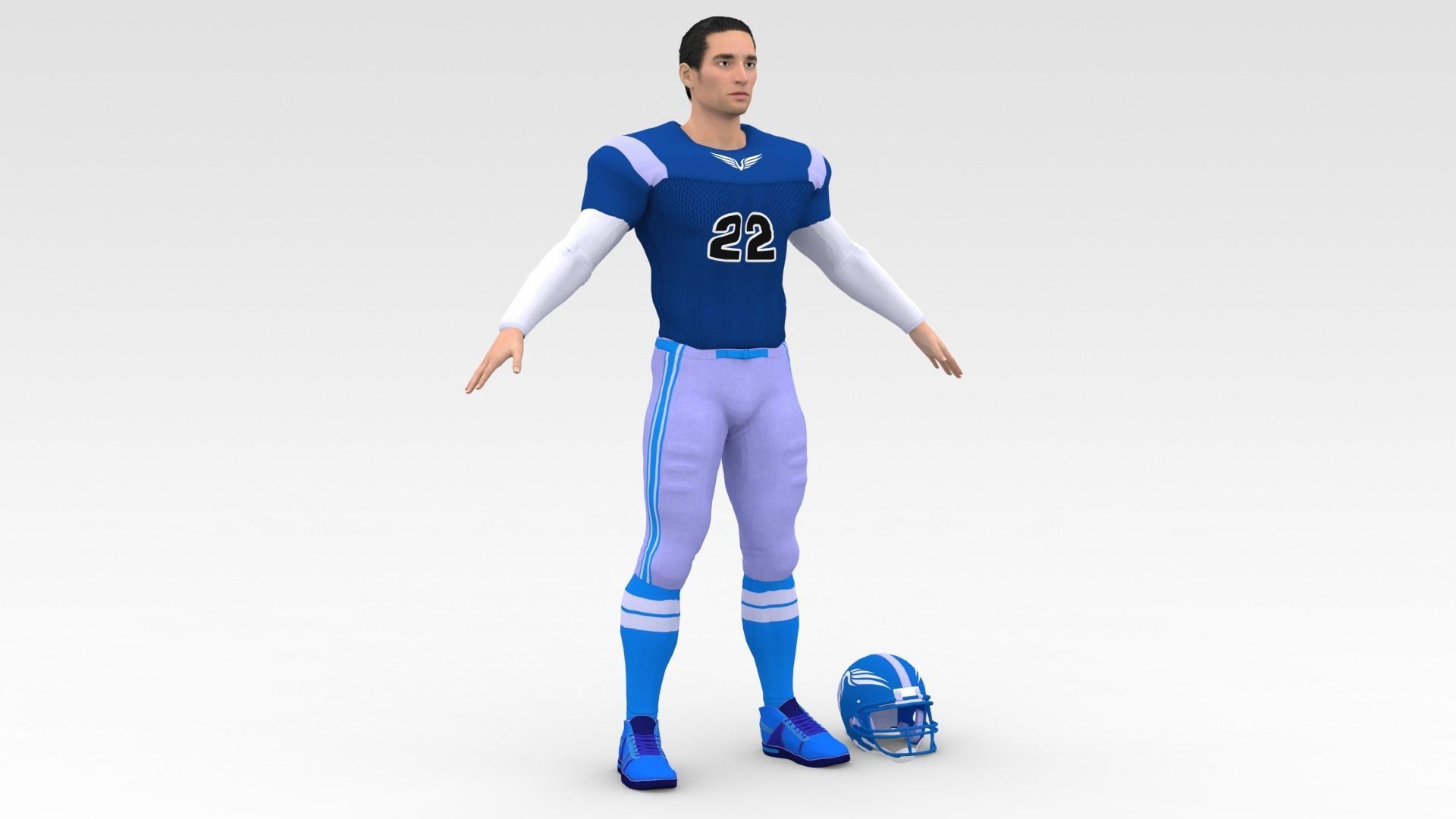 American Football Player V6 3D model_5
