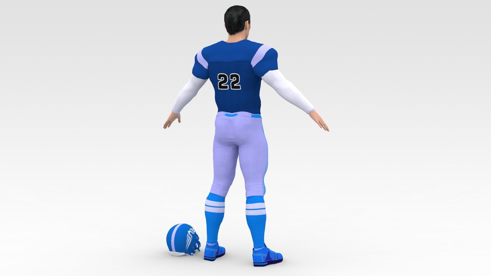 American Football Player V6 3D model_4