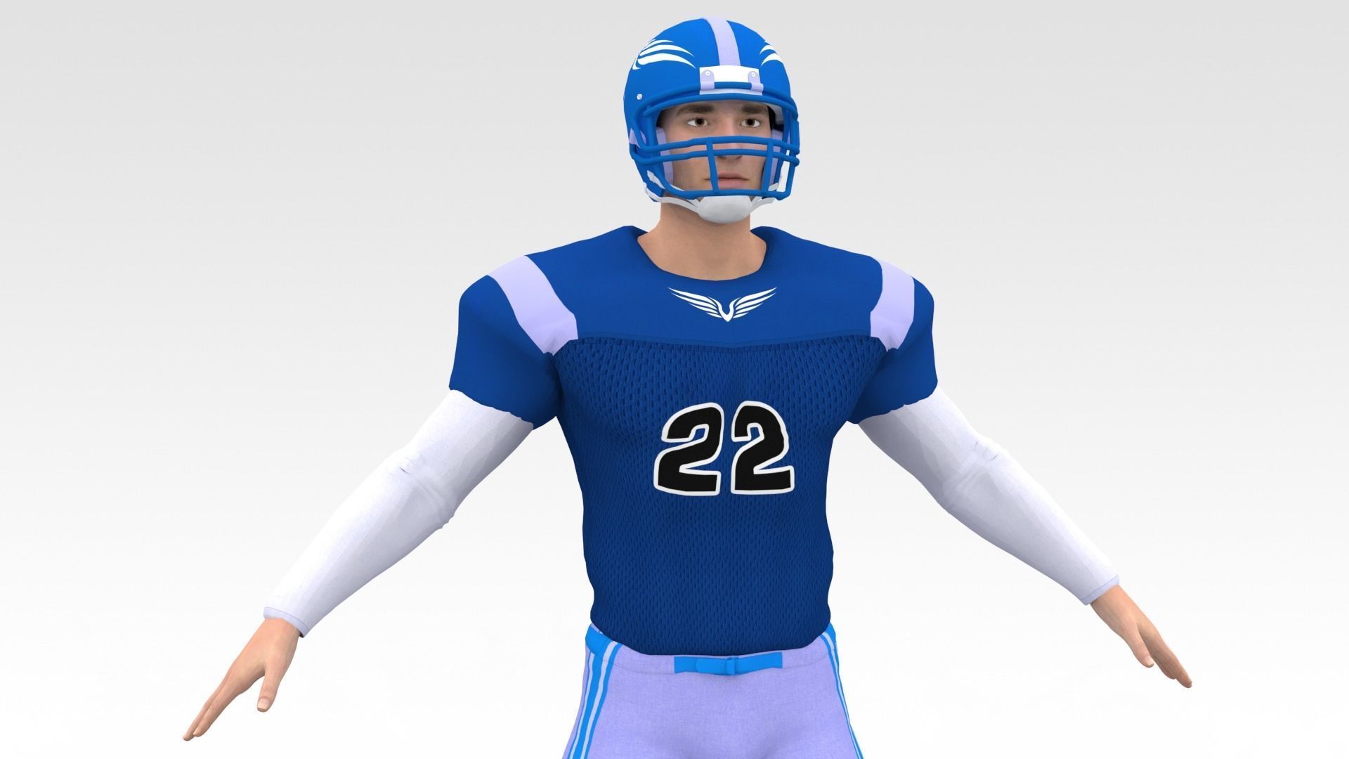 American Football Player V6 3D model_1