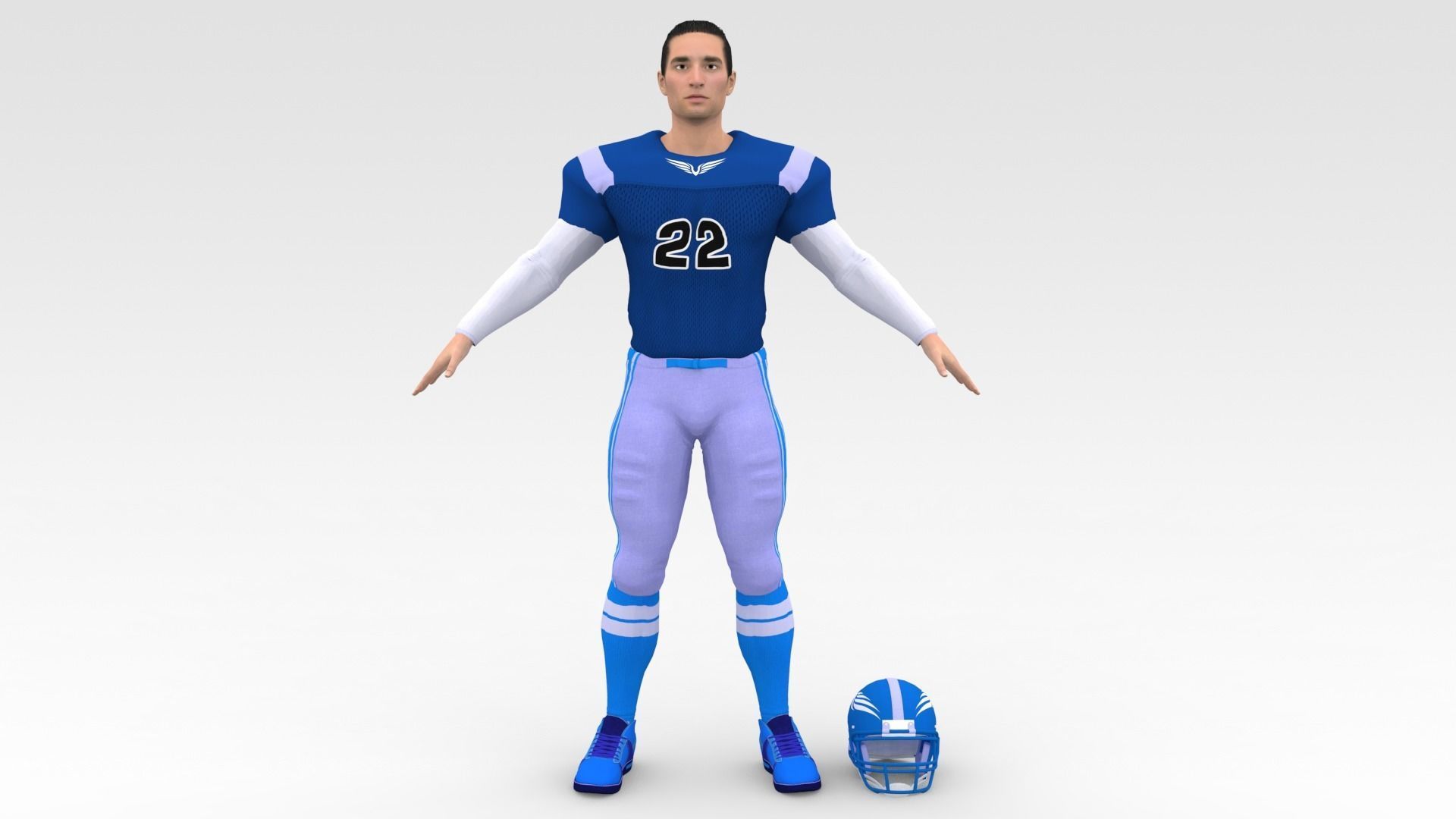American Football Player V6 3D model_6