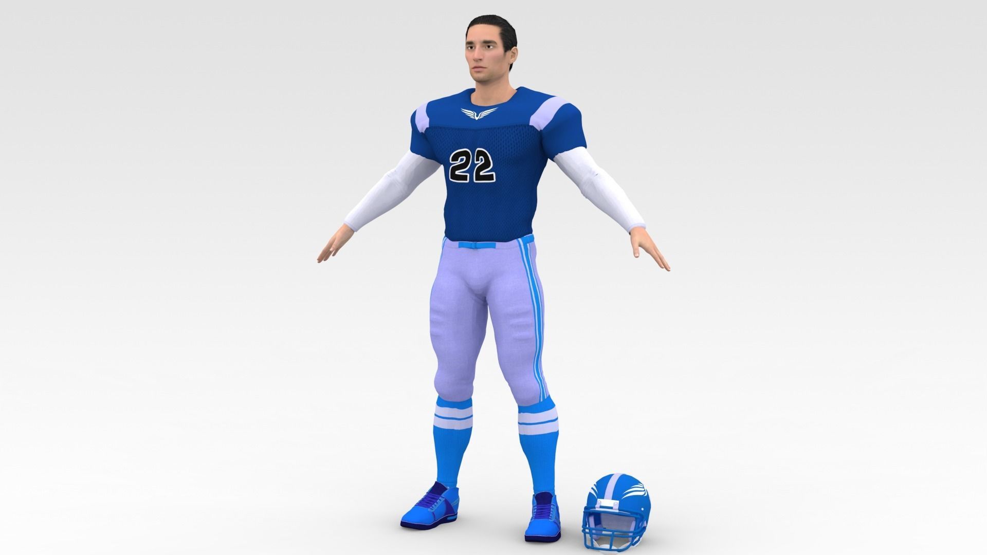 American Football Player V6 3D model_2