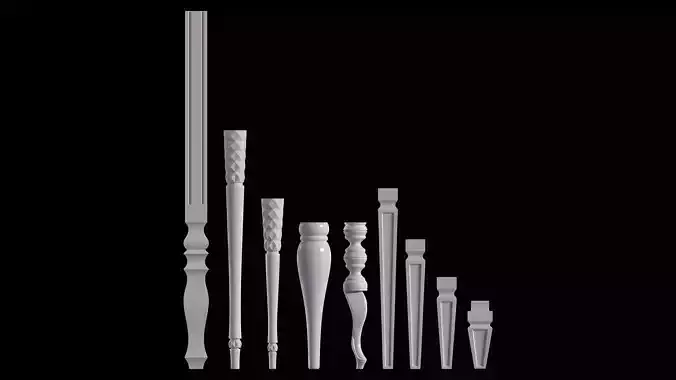 desk legs carved  for CNC and 3dPrint