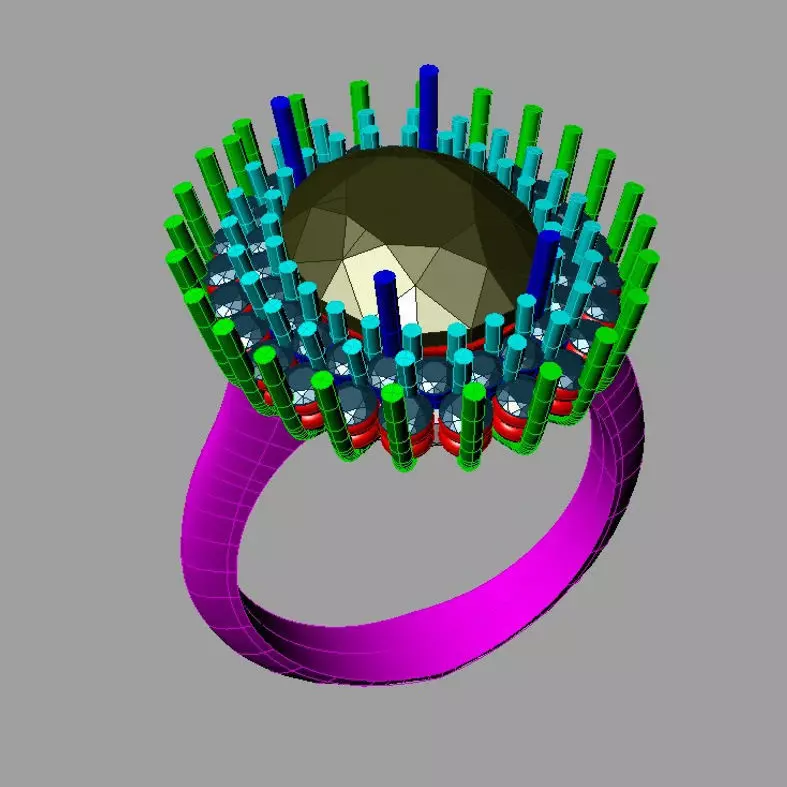 Emerald Diamond Engagement Ring Promise NC15f22 OVAL 3D print model_0