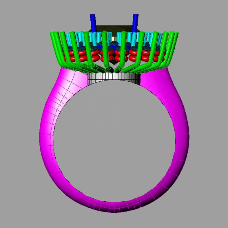 Emerald Diamond Engagement Ring Promise NC15f22 OVAL 3D print model_1