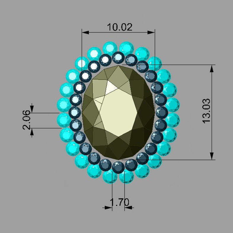 Emerald Diamond Engagement Ring Promise NC15f22 OVAL 3D print model_8