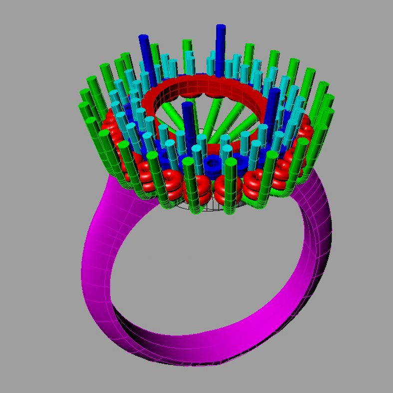 Emerald Diamond Engagement Ring Promise NC15f22 OVAL 3D print model_6