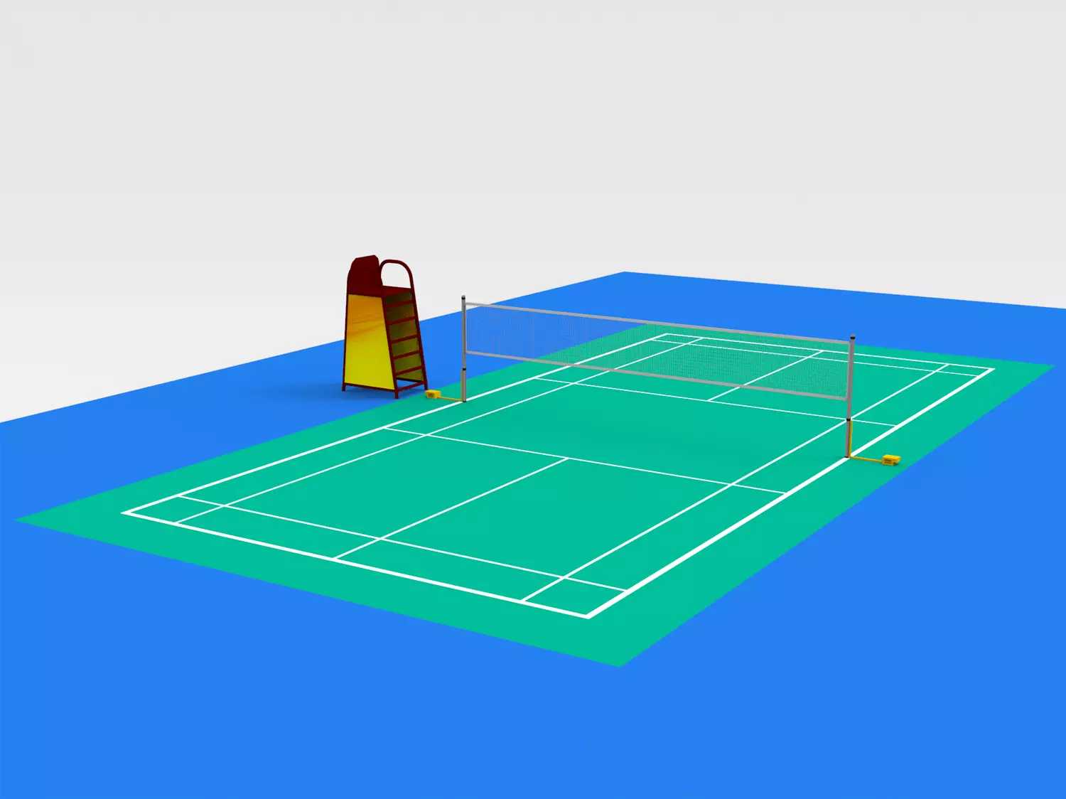 Badminton Court 3D model_0