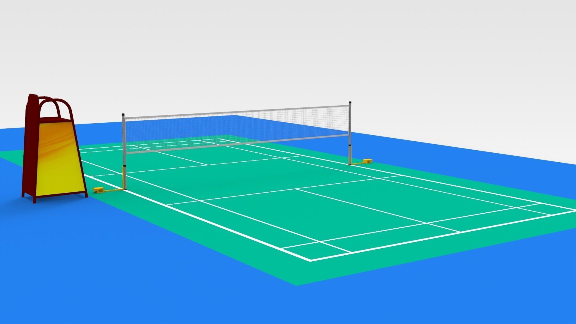 Badminton Court 3D model_2