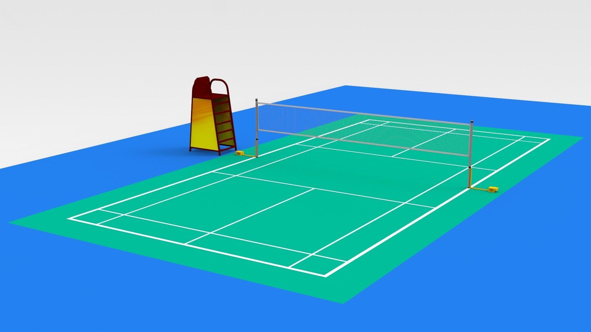Badminton Court 3D model_4