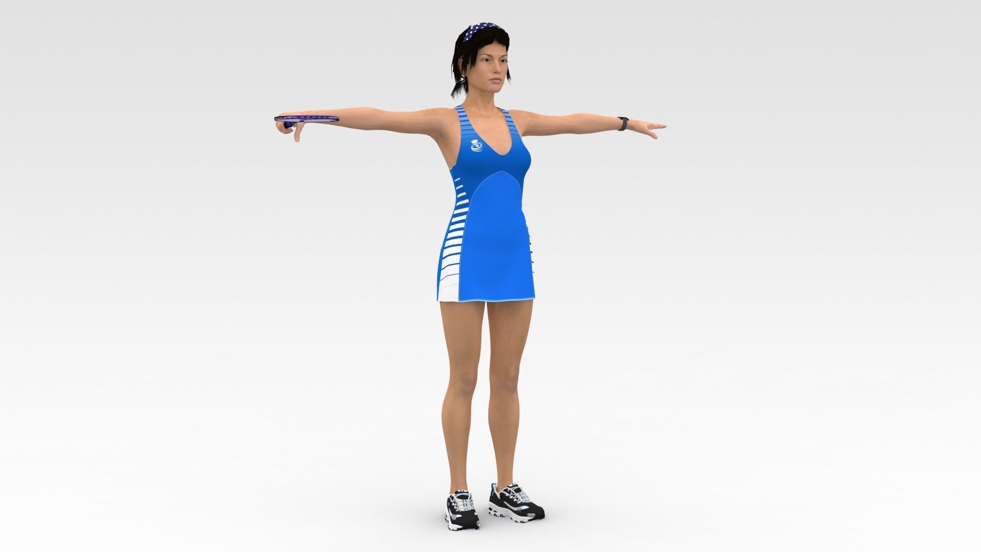 Badminton Player 3D model_6