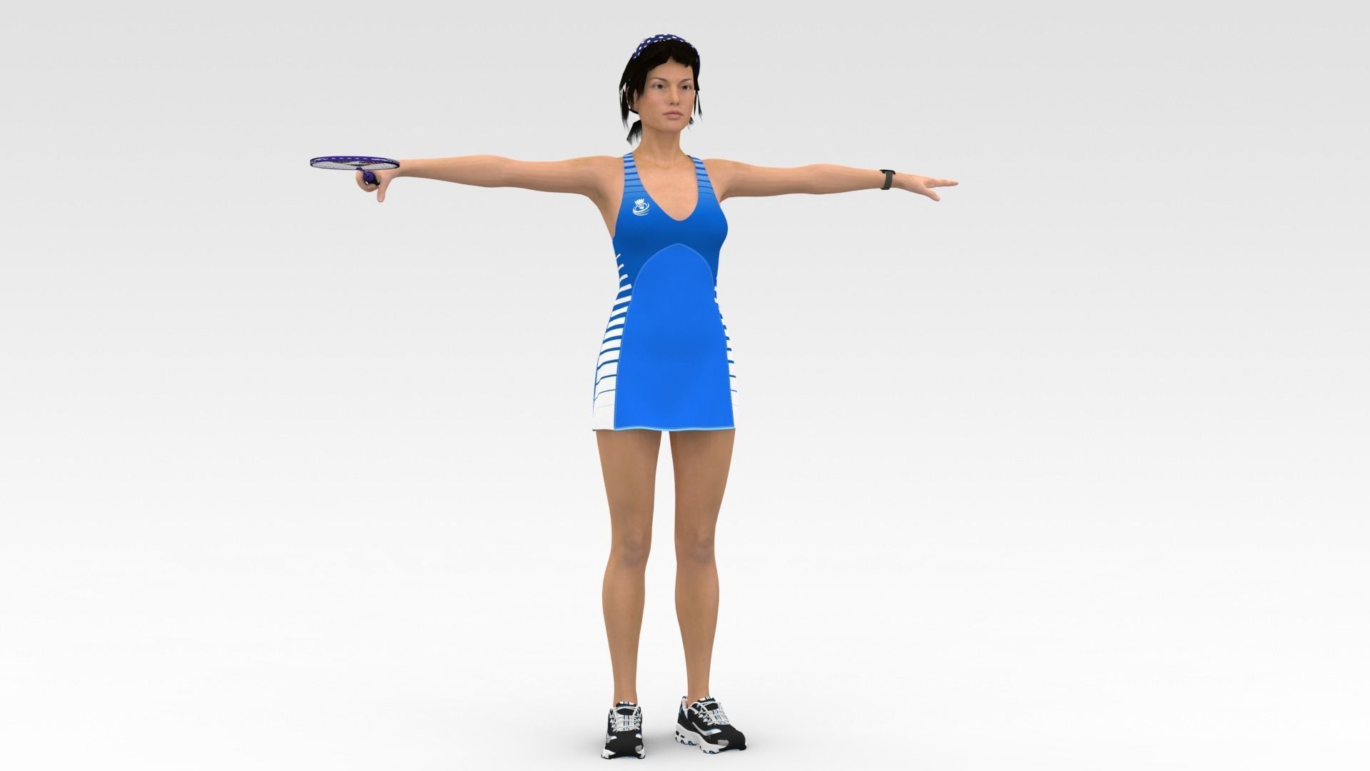 Badminton Player 3D model_2