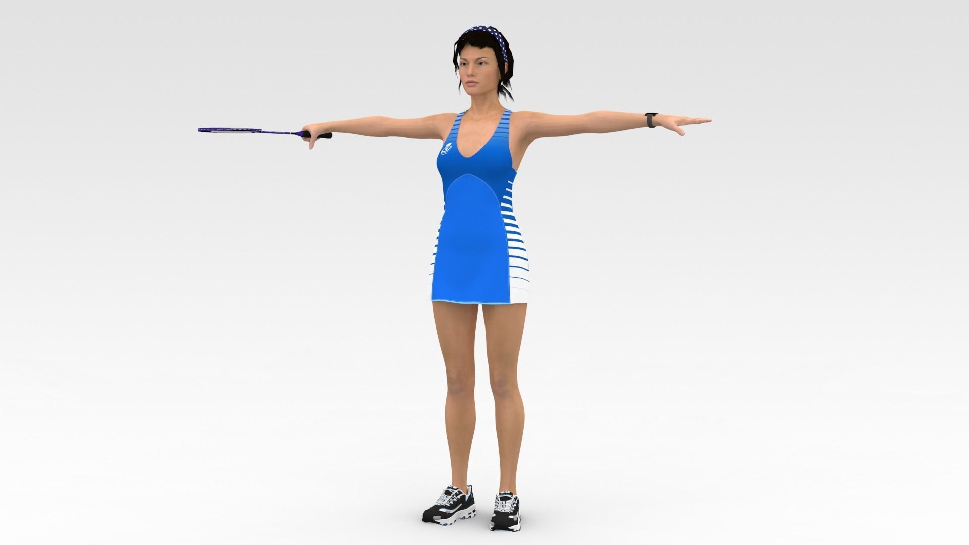 Badminton Player 3D model_3