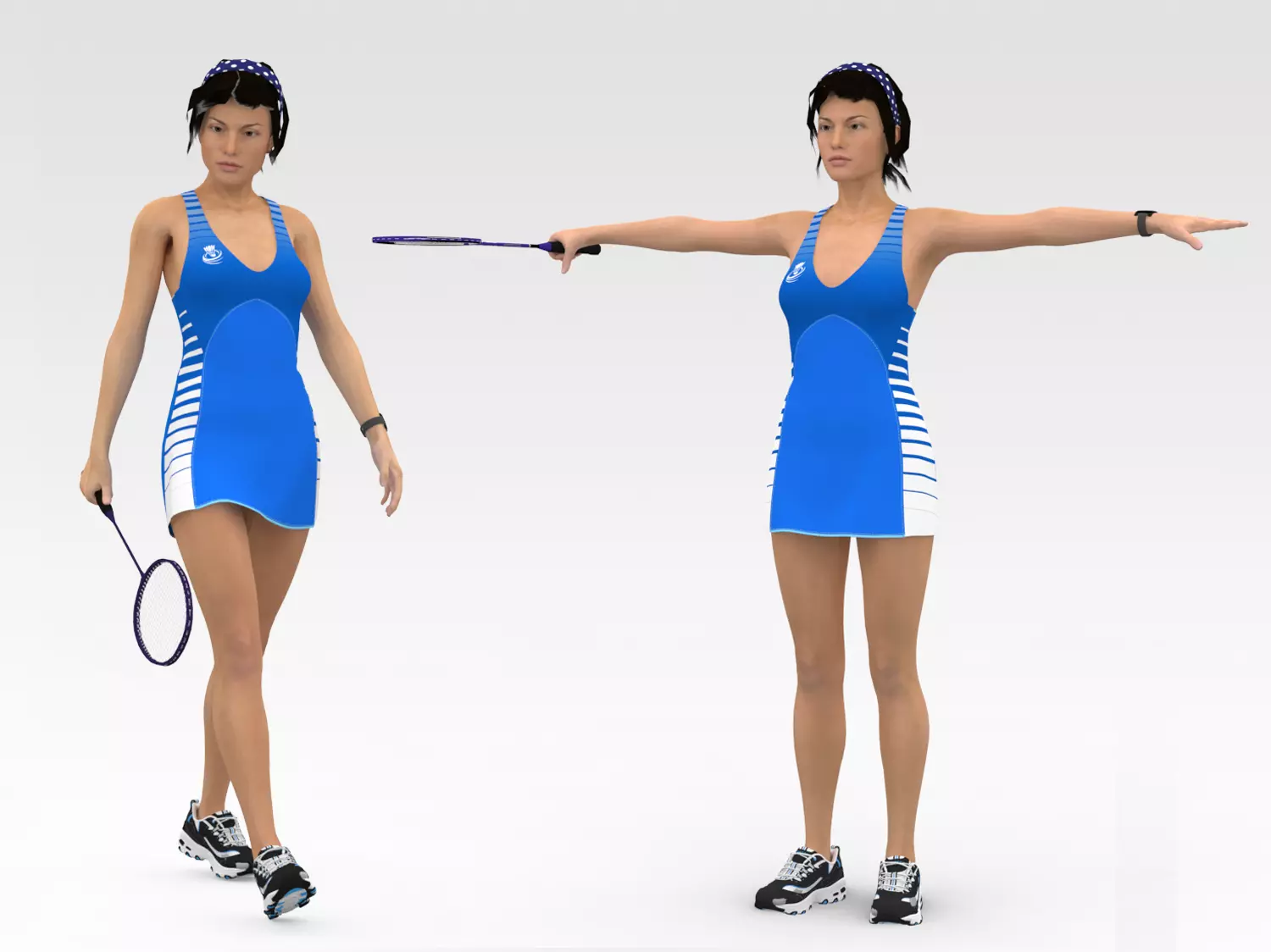 Badminton Player 3D model_0