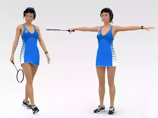 Badminton Player 3D model Badminton Player 3D model