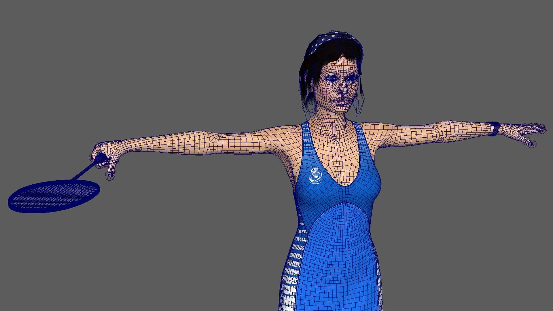 Badminton Player 3D model_9